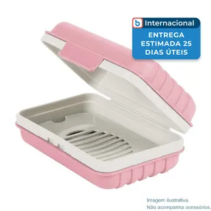 Porta-Sabonete Quatish Com Tampa Rosa A-MBI