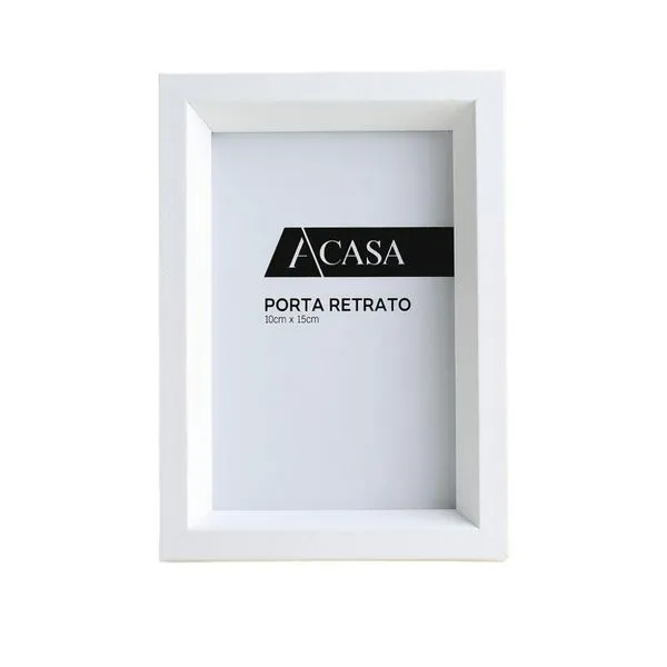 Porta Retrato Pirâmide Branco 10x15cm - Acasa