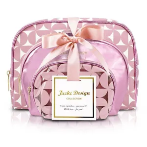 Kit De Necessaire Com 3 Pçs Glitz Jacki Design Rosa