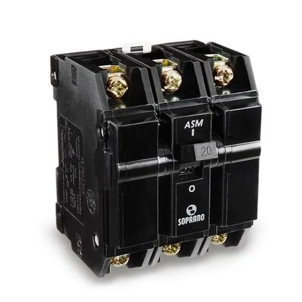 Disjuntor Preto 3 X 50A NEMA 380VCA 50-60HZ para Fios 1,5MM2 a 50,0MM2 em Material Termofixo Resistente a Altas Disjuntor Preto 3 X 50A NEMA 380VCA 50-60HZ para Fios 1,5MM² a 50,0MM² Soprano