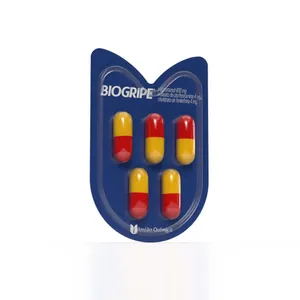 Analgésico, Antigripal, Antitérmico e Descongestionante Biogripe 400mg + 4mg + 4mg 5 Cápsulas Duras