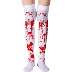 Meia 7-8 Cosplay Halloween Nylon Spandex Tamanho Único Adulto 1 Par Sangue Claro Branco OEM Meia 7-8 Cosplay Halloween Nylon Spandex Tamanho Único Adulto 1 Par Sangue Claro OEM