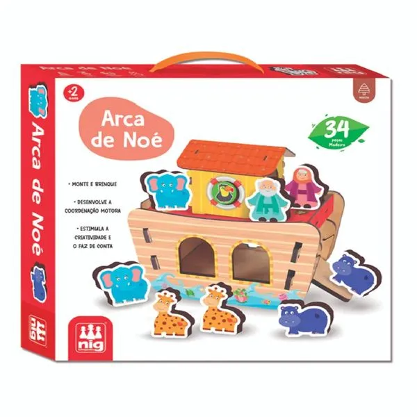 Brinquedo Quebra Cabeça Nig Arca De Noé 34 Peças