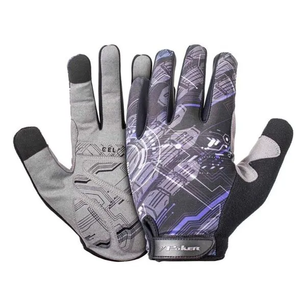 Luva Bike Antishock Poker Gel Dedo Longo Motion - Ptomar - G