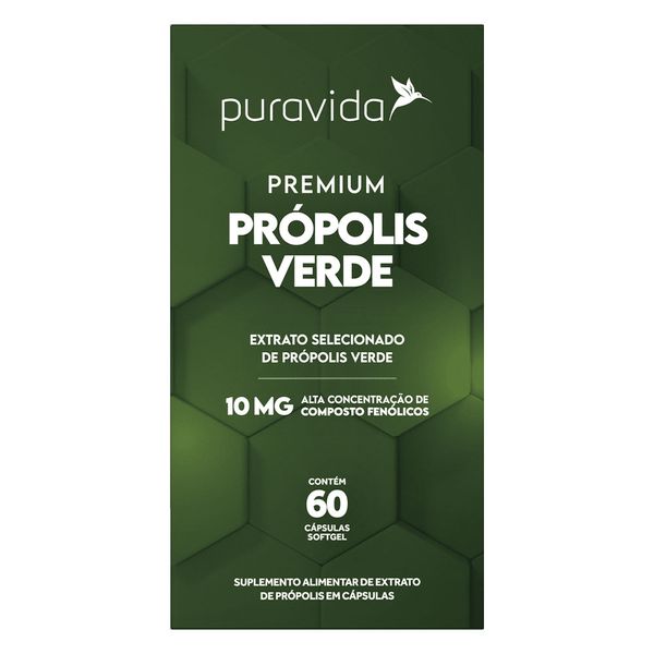 Própolis Verde Premium Puravida 60 Cápsulas