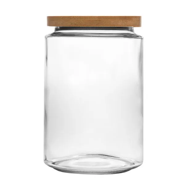 Pote Para Mantimentos Vidro Com Tampa de Bambu Oásis 2,5 Litros 21492 - Wolff