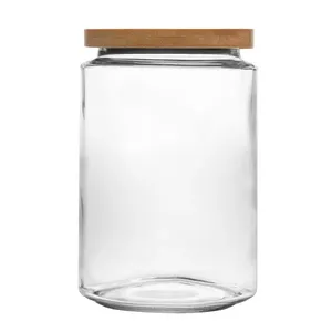 Pote Para Mantimentos Vidro Com Tampa de Bambu Oásis 2,5 Litros 21492 - Wolff