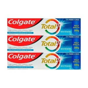Kit Creme Dental Colgate Total 12 Whitening 180g - 3 Unidades