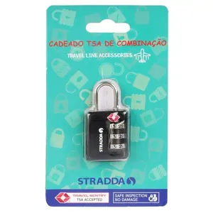 Cadeado TSA com Segredo Stradda PRETO