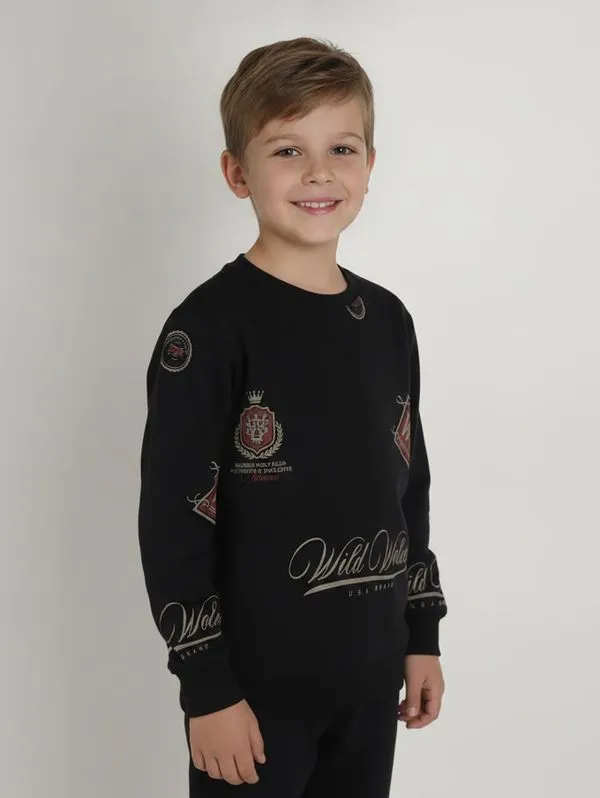 Moletom Estampado Infantil Para Menino - PRETO 10