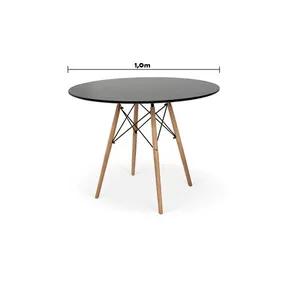 Mesa de Jantar Eiffel Charles Eames DKR 1,0m Preta