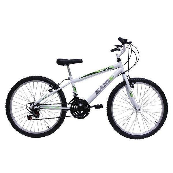 Bicicleta Aro 24 Masculina Infantil 18 Marchas Said-x Branca