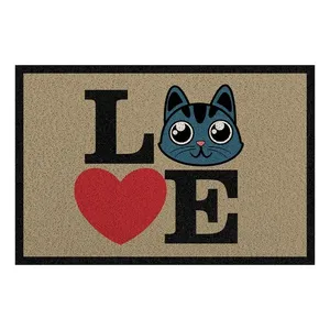 Tapete Capacho Entrada Super Print Love Cat 40x60cm TENSPLCT13ML - Kapazi