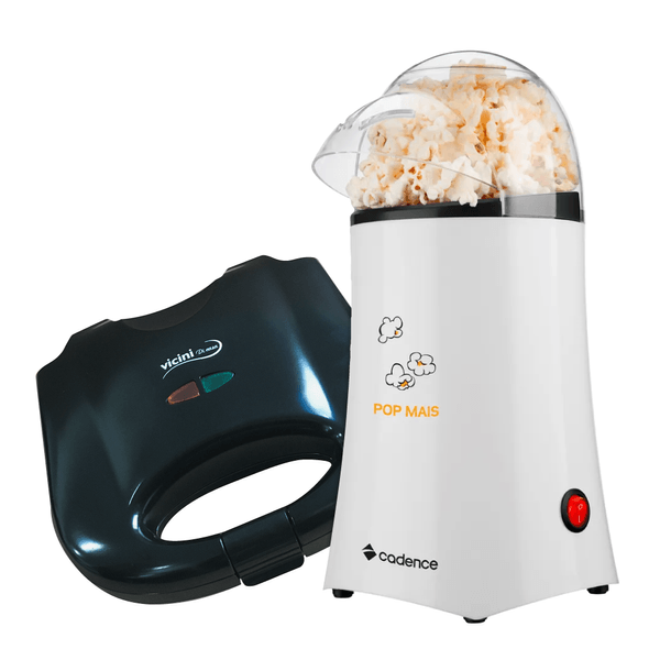 Kit Sanduicheira Grill Vicini com Pipoqueira Elétrica Cadence 127V