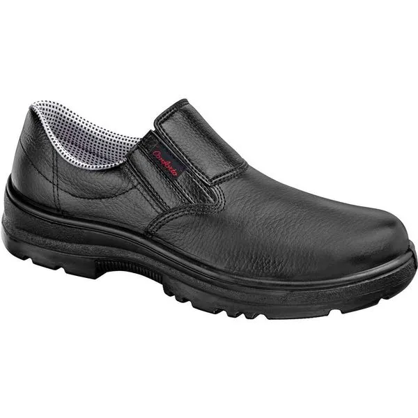 Sapato de Couro Preto com Elástico com Biqueira Plástica - CONFORTO 33