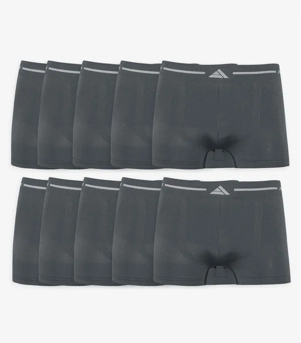 Kit 10 Cuecas Boxer Lisa Microfibra Altomax Cinza GG