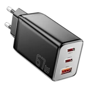 Carregador De Viagem Essager 67W GAN USB/USB-C Preto (MP)