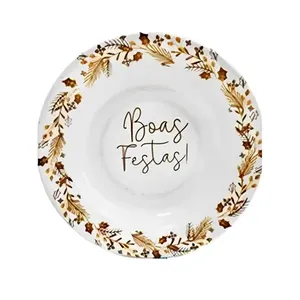 Prato De Sobremesa Raso Rio Master Melamina Boas Festas (MP)