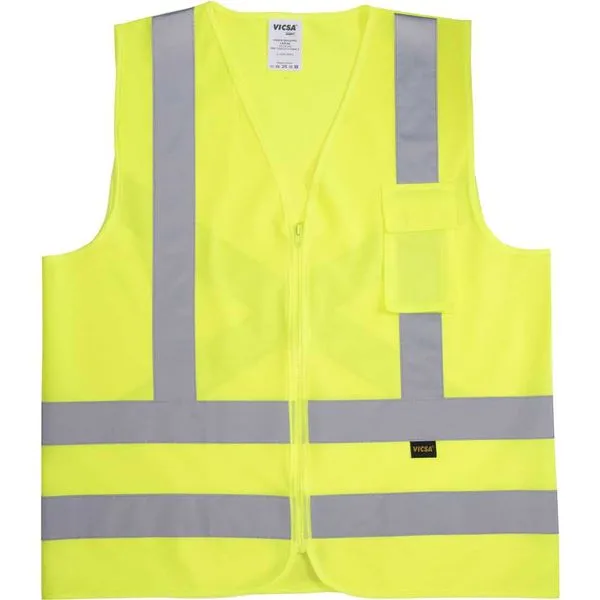 Colete para sinalização 1 bolso refletivo verde fluorescente G - VICSA