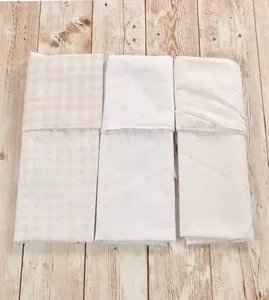 Kit Saquinho Maternidade Xadrez com 3 unidades Rosa