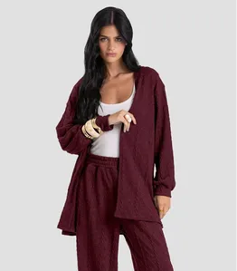 Cardigan Feminino em Malha Tricot Rustic Dianna Vermelho P
