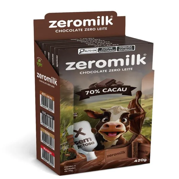 ZeroMilk Chocolate Zero Leite 70% Cacau 70g