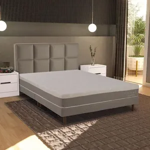 Conjunto Cama Box Queen com Sommier e Cabeceira Cloud Colchão de Espuma Euro Pillow Fendi Kappesberg Cama Box Queen Cloud com Sommier e Cabeceira Colchão de Espuma Euro Pillow Fendi Kappesberg