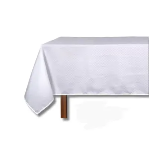 Toalha mesa limpa facil Jacquard Branca Regina Quadrada 1,40
