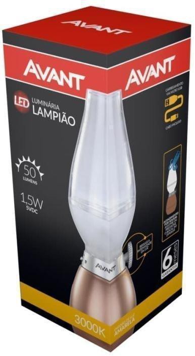Luminária LED Lampião 1,5W 3000K Policarbonato Avant 254151378 Bivolt