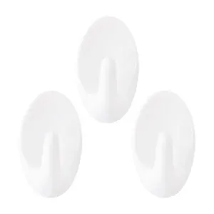 Kit 3 Ganchos Adesivos Suporta Até 2kg Plástico 5,5x2,5cm LM2149/ LM2149AMB - honeyhome