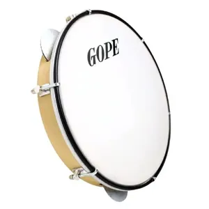 Pandeiro Gope Iniciante 10'' 6 Afinações Envernizado Pele Nylon
