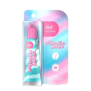Gloss Labial Dauf Algodão Doce Com Pingente Azul 7ml