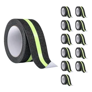 Kit 11 Fitas Antiderrapantes Adesivas SU-NOSA1 5M com Faixa Fluorescente para Degrau e Rampa Preta Leva Pra Casa Kit 11 Fitas Antiderrapantes Adesivas SU-NOSA1 5M Faixa Fluorescente Degrau Preta Leva Pra Casa