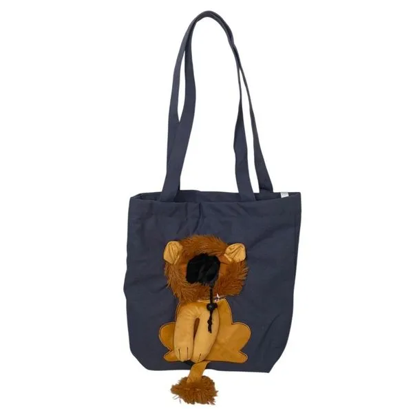 Bolsa de Transporte para Pets BSL BSL3906 Gato e Cachorro Náilon Estampa Leão Azul Marinho Bolsa de Transporte Pets BSL BSL3906 Náilon Estampa Leão Azul Marinho