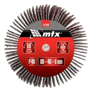 Roda de Lixa com Haste para Furadeira 741509 para Desbaste Rápido em Madeira e Metal Vermelho Mtx Roda de Lixa com Haste para Furadeira 741509 para Desbaste em Madeira e Metal Vermelho Mtx