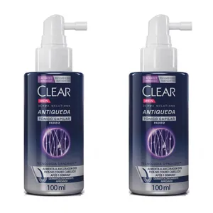Kit com 2 Unidades de Clear Tônico Capilar Antiqueda Men Derma Solutions Spray 100Ml