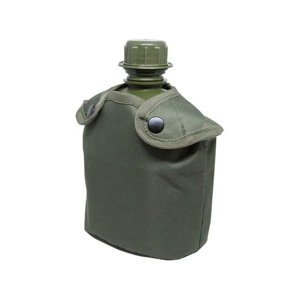 Cantil Apache com Caneca Alumínio 750ML e Espiriteira para Camping Capacidade 1L Verde Verde Cantil Apache com Caneca Alumínio 750ML e Espiriteira Capacidade 1L Verde Verde
