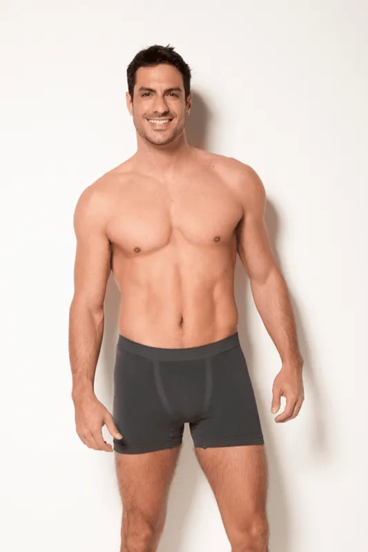 Cueca Adulto Boxer Microfibra Sem Costura Trifil Tamanho: M | Cinza Chumbo