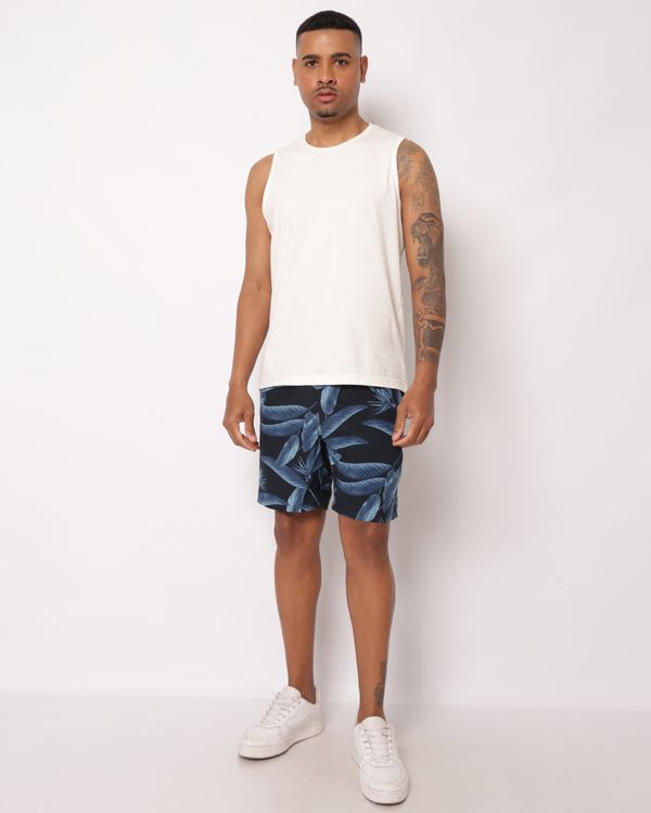 Bermuda Surf Masculina com Bolsos Estampada Preta P