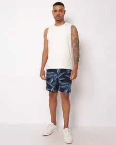 Bermuda Surf Masculina com Bolsos Estampada Preta P