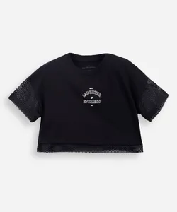 blusa infantil tela mangas curtas preta 12