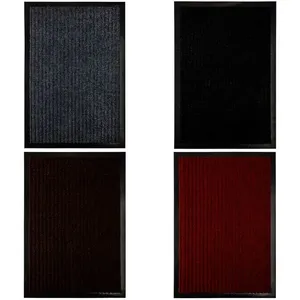 Tapete Entrada Retangular Elite Plástico PVC e Poliéster Sortido 40x60cm LM1899AMB - honeyhome