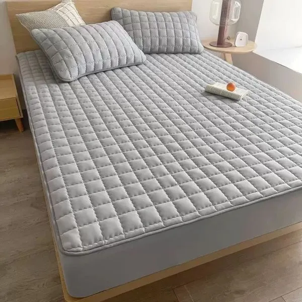 Protetor de Colchão King Matelado Microfibra 100% Poliéster 1 Peça Cinza Impermeável com Elástico OEM Protetor de Colchão King Matelado Microfibra 100% Poliéster 1 Peça Cinza Impermeável OEM