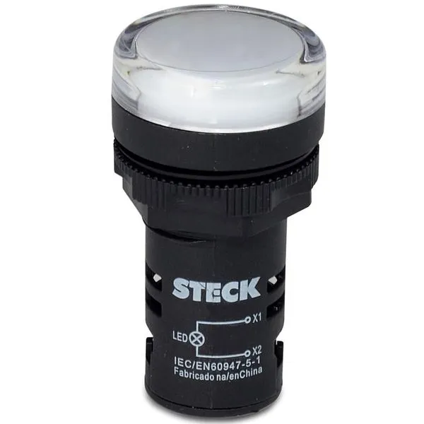 Sinalizador Led 220v Branco - Slds2205 - Steck Sinalizador Led 220v Branco Slds2205