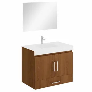 Kit Gabinete para Banheiro Vitral 60cm Astral Design Kit Gabinete para Banheiro Vitral Freijó 60cm