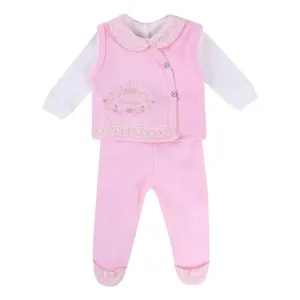 Conjunto Bebê Puro Carinho Princess Rose 3 Peças Rosa (MP)