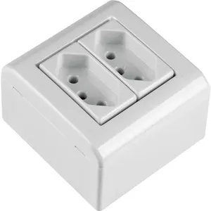 Tomada Sobrepor LIZ Flex 2P+T 20A Dupla com Caixa Branco - Tramontina