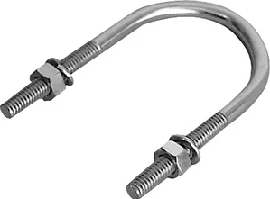 Abraçadeira vergalhão tipo U de 1/2" aço inox haste de 5/16" ALLTEX