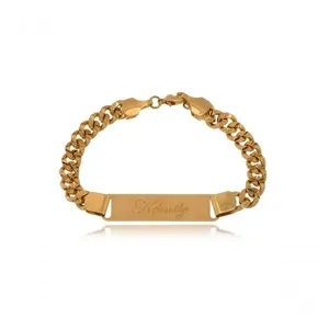 Pulseira Personalizada Floratta Joias [F027] Banhado em Ouro 18K Dourado Hipoalergênica Níquel Free Feminino Pulseira Personalizada Floratta Joias [F027] Banhado em Ouro 18K Dourado Hipoalergênica Feminino