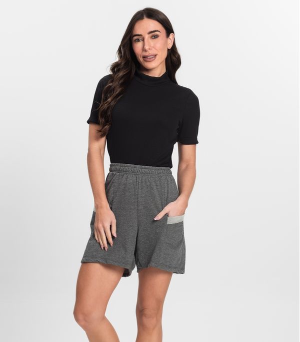 Shorts Feminino Moletinho Infinita Cor Cinza G